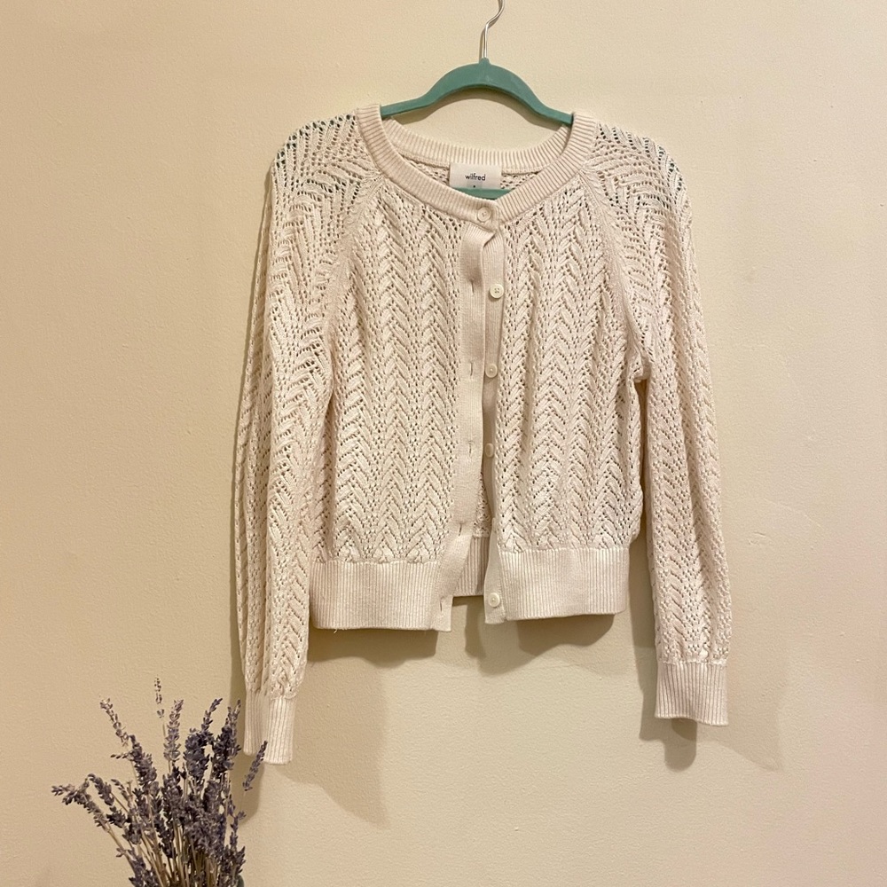 Wilfred Cream Knit Cardigan - Size M